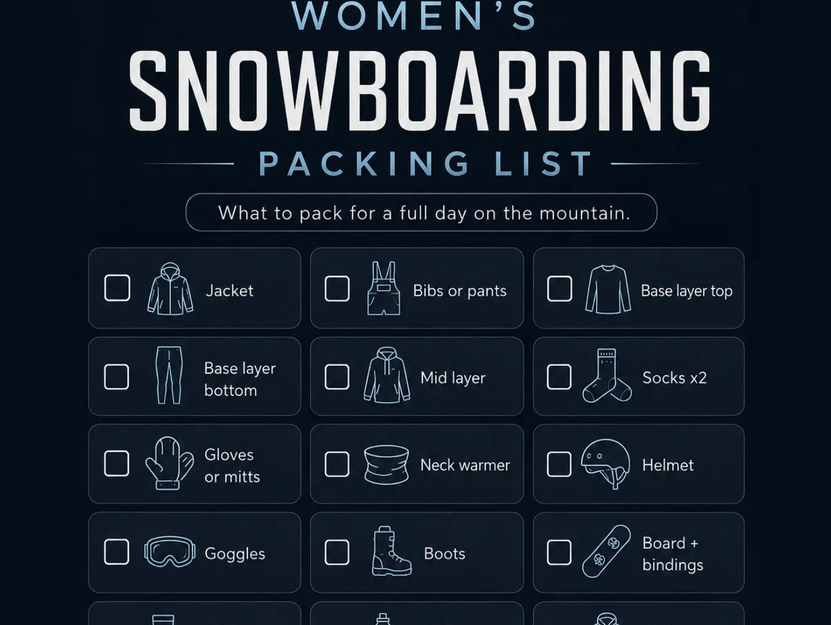 Womens snowboarding packing list