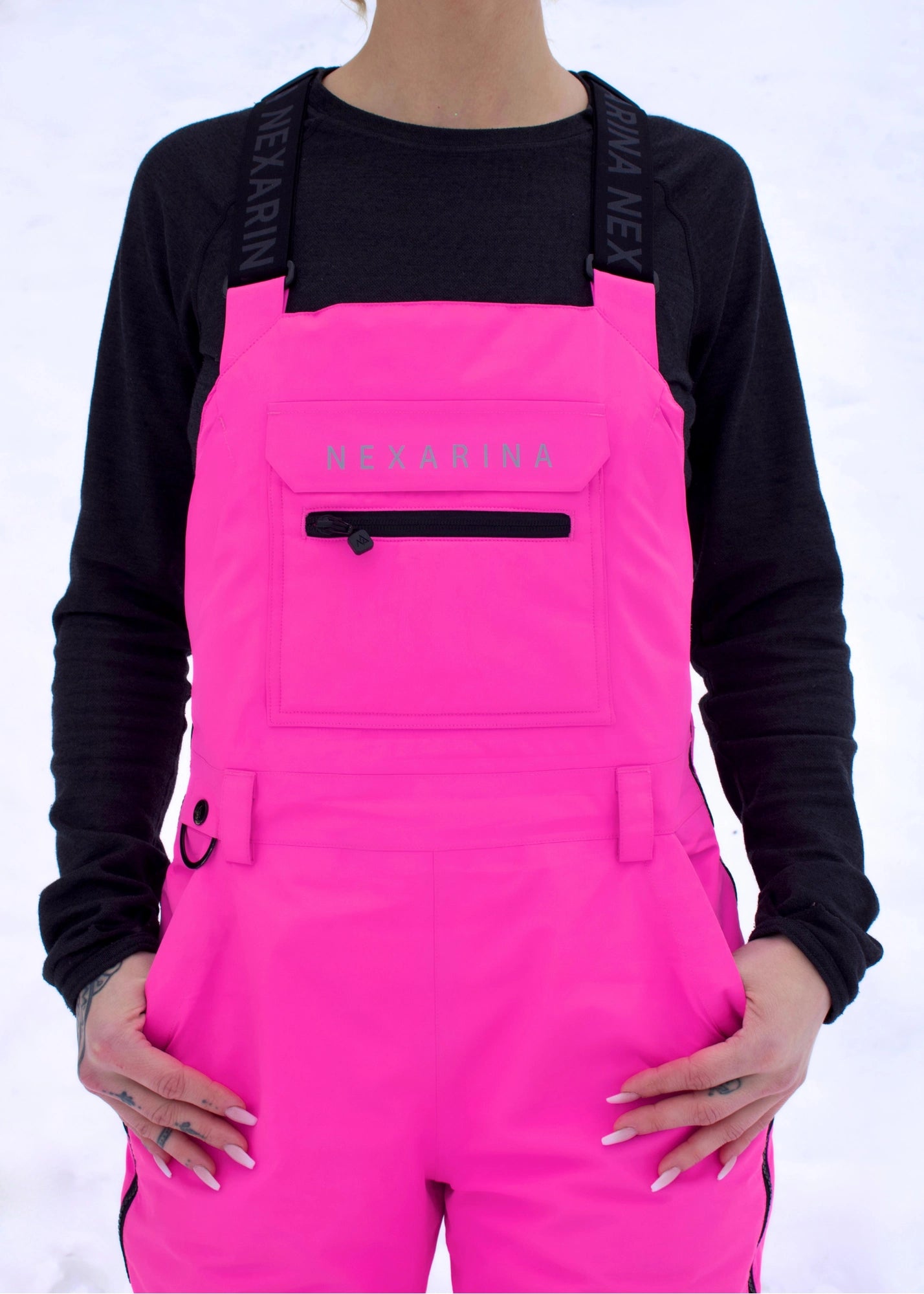 Women’s Nexarina Everette Bib in Electric Pink front view
