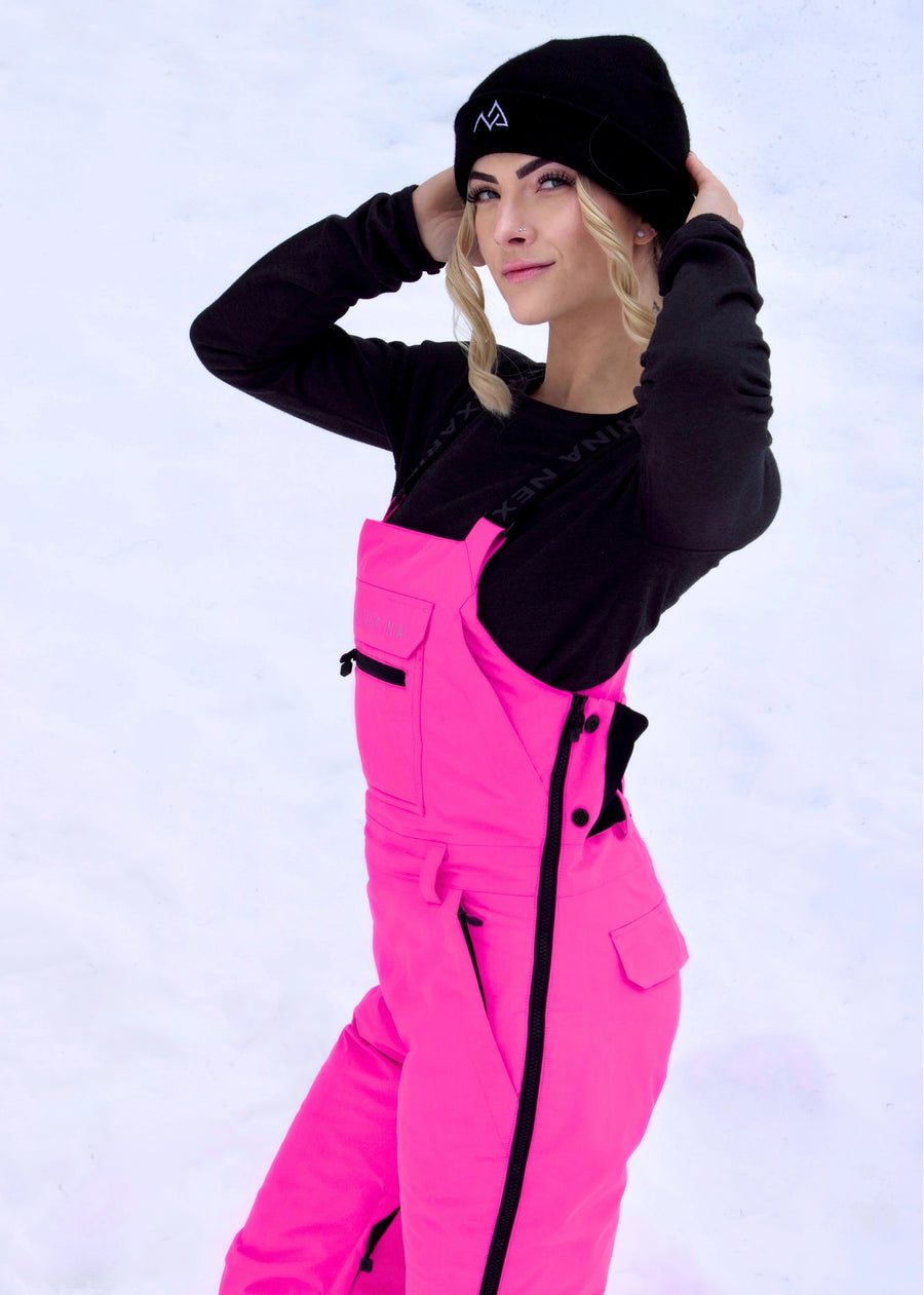 Women’s Nexarina Everette Bib in Electric Pink angled front view