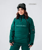 Curvy woman in Nexarina Indy Jacket in Emerald Green inclusive women’s fit.