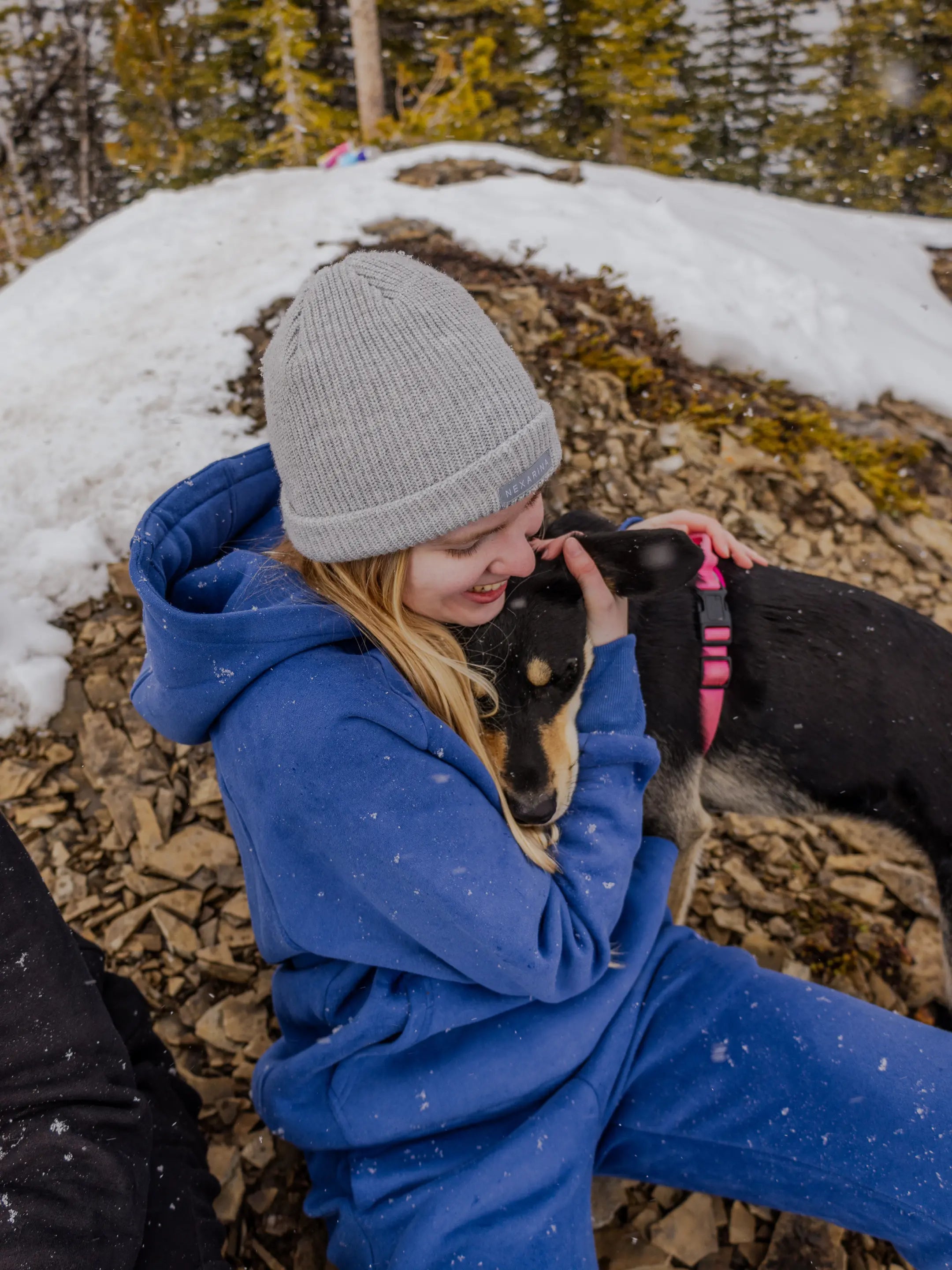 Nexarina beanies worn in winter